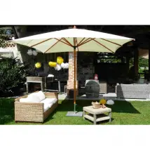 Ombrellone palo centrale Fibrasol wood Made in Italy - 300 x 300 cm - Verde