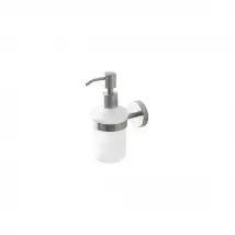 Dispenser sapone a muro acciaio satinato e vetro | City
