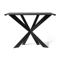 Consolle Exsodus Zeus 110x35x85 cm in ferro verniciato nero Design moderno geometrico traforato Mobile da ingresso o soggiorno Made in Italy