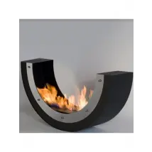 ERTA U - Biocamino Da Pavimento Freestanding, colori vari colore Nero/Inox