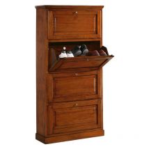 scarpiera 4 ante in legno massello tinta noce l.80 x p.30 h.170 - Mobili 2G