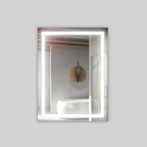 Specchio 5 mm rettangolare squadrato cornice led interruttore touch *** misure 70x90 cm, tonalit standard 6000-6500...