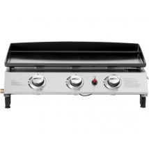 Plancha a gas 3 fuochi Jolly - 7,5 Kw - Grigio