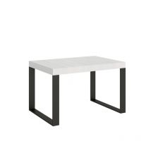 Tavolo allungabile 120x90/224 cm Tecno Premium telaio Antracite - Bianco Frassino