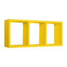 Mensola da parete 3 scomparti colore Giallo mod. Tristano
