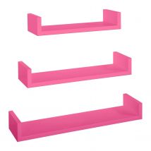 Mensole da Parete Set di 3 pz colore Fucsia mod. Calamita