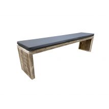 Panca da giardino in legno Amsterdam Douglas con cuscino incluso 120 cm Legno invecchiato