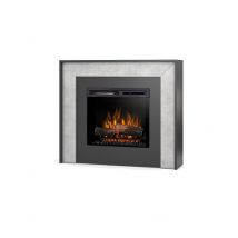Caminetto elettrico a libera installazione a LED Mod. ZUNI - 23 - 108,2 x 93,5 x 27,5 - Cemento / Nero