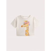 T-shirt Écru Animation Girafe - 4 ans - Du Pareil Au Même