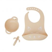 First'isy Silicone Bowl, Feeder & Bib Set (6-12m) - Fox