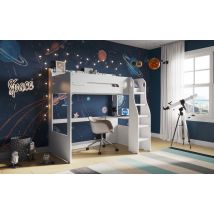 Flair Cosmic High Sleeper Frame With Shelves And Desk