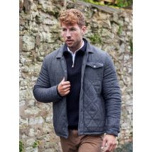 Quilted Herringbone Jacket - Charcoal