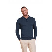 Long Sleeve Classic Knitted Polo - Navy