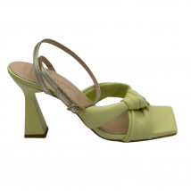Federica Lancioni Premium mujer sandalias Nappa acid-plat, 39 / Verde claro y oro