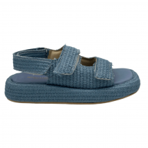 Federica Lancioni Premium mujer sandalias Rafia 907-70 Tuffata, 38 / Azul