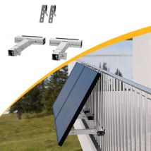 Powerness Aufständerung Solarmodul Halterung Balkonkraftwerk für Balkon Haken Neu - Silber / 2 Sets (für 2 solarpanel) / Powerness Express