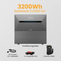 Anker Solarbank 2 E1600 AC + Smarter Zähler - 3200Wh Solarspeicher / ohne Solarmodule & Wechselrichter / Versand