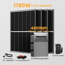 Anker Solix Solarbank 2 E1600 Pro 4800/6400Wh Balkonkraftwerk Set, 1620/1760W Solarmodule, mit Smarter Zähler - 6400Wh Solarbank 2 E1600 Pro + 4 x 440Wp Bifaziale Solarmodule / ohne Halterung / Abholung Weinheim