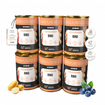 Monoprotein Rind Nassfutter für Hunde 6 x 400g