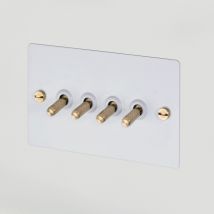 Buster + Punch UK-TO-CO-4G-WH-BR-A 4G Toggle Light Switch White - Brass