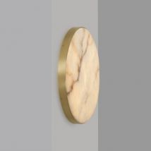 CTO Lighting Anvers Flush - Large Wall Light satin brass with honed alabaster