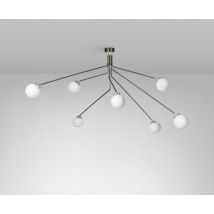 CTO Lighting Array Pendant - Large - DALI-A Ceiling Light bronze with satin brass details and shiny opal glass