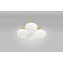 CTO Lighting Cloudesley Small - DALI-B Chandelier satin brass with matt opal glass