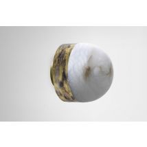 CTO Lighting Lucid 200 - Flush - DALI-A Wall Light silvered oxidised brass with honed alabaster