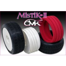 6MIK Pneus à Coller Buggy Mistik II + Jantes Ultra Blanches + Inserts (x2) TKU22