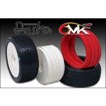 6MIK Pneus à Coller Buggy Dash + Jantes Ultra Blanches + Inserts (x2) TKU19