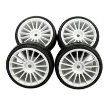 Ride Pneus Slick + Jantes 16 batons blanche 24mm (x4) RI-26082