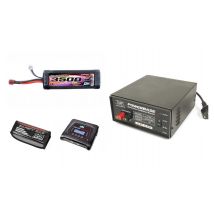 T2M Pack Chargeur Wizard DUO 200W + Lipo Bag + Lipo 3500mAh + Alimentation 20A T1244L1