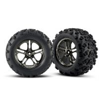 Traxxas Pneus Maxx 3.8 + Jantes Split Spoke Black Chrome (x2) 4983A