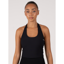 Loop Neck Ribbed Sports Vest | Black