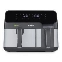 Tower Vortx Eco Duo Basket Air Fryer Grey Digital 5.2L + 3.3L