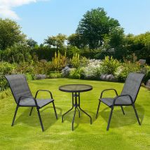Montagu Garden Bistro Set Dark Grey Round 60cm Table by Croft - 2 Seats