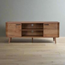 Copenhagen TV Unit Dark Brown 2 Shelves 2 Doors
