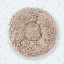 60x26 Beige Fluffy Donut Pet Bed