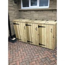 Deluxe Garden Bin Store 210cm wide x 90cm deep by Churnet Valley - BS103