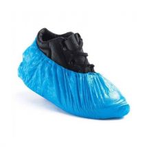 16" Blue Disposable Polythene Overshoes Pack of 100