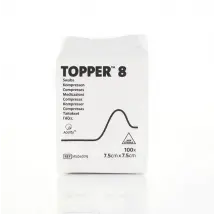 7.5cm x 7.5cm Topper 8 4 ply Non Sterile Swabs Pack of 100 J&J