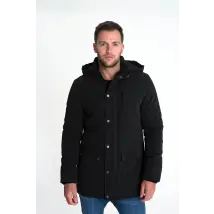 Classic Black Casual Jacket with Pocket and Button Design