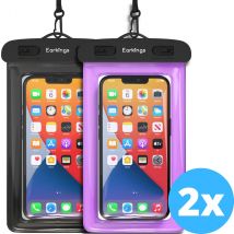 Waterdichte telefoonhoesjes Set van 2 stuks - zwart & paars