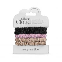 Silver Cloud Satin Skinny Scrunchie  Combo Pack 5-Pack