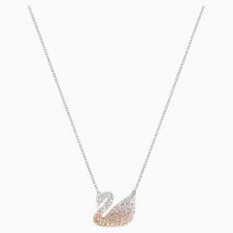 SWAROVSKI ICONIC SWAN NECKLACE, VERY COLORED, RODIUM PLATED