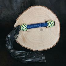Flogger mit Paracord in Blau und Neongelb