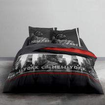 Parure de couette TODAY Clem Noir Rouge Lit double 220 x 240 cm