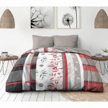 Parure de couette HOME LINGE PASSION Bleu Blanc rouge 240 x 260 cm Lit king size 3 Pièces