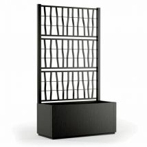 Plant Pot Starwax noir rectangulaire 80 cm