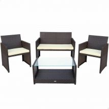 Meubles de jardin Aktive Rotin Noir 4 Pièces